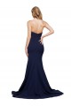 A-Line Sweetheart Stretch Crepe Sweep Train Dark Navy Formal Evening Gown / Prom Dress / Bridesmaid Dress Barrie
