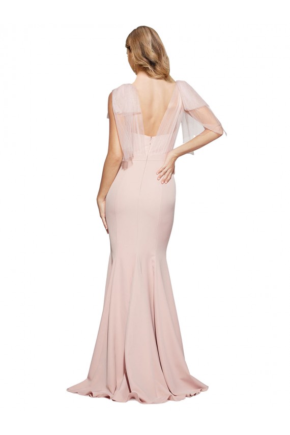 Sheath Sweetheart Stretch Crepe & Tulle Long Mauve Formal Dress / Bridesmaid Dress Barrie