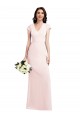A-Line V-Neck Stretch Crepe Long Pink Formal Evening Gown / Prom Dress / Bridesmaid Dress Barrie