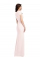A-Line V-Neck Stretch Crepe Long Pink Formal Evening Gown / Prom Dress / Bridesmaid Dress Barrie
