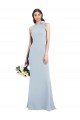 Trumpet High Neck Stretch Crepe Long Light Sky Blue Semi Formal Evening Dress / Prom Dress / Bridesmaid Dress Barrie