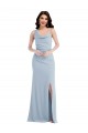 Trumpet One Shoulder Stretch Crepe Long Light Sky Blue Formal Dress / Bridesmaid Dress Barrie
