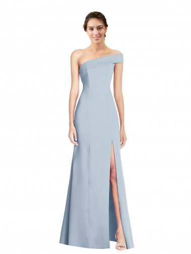 Trumpet Off the Shoulder Stretch Crepe Long Light Sky Blue Formal Evening Gown / Prom Dress / Bridesmaid Dress Barrie
