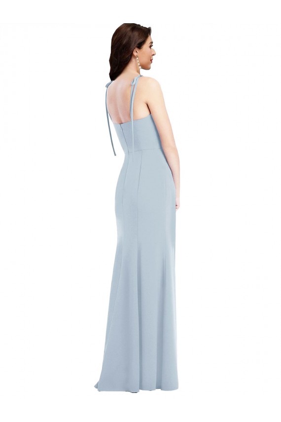 Trumpet Strapless Stretch Crepe Long Light Sky Blue Bridesmaid Dress / Formal Dress Barrie