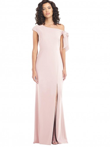 Trumpet Off the Shoulder Stretch Crepe Long Pink Formal Evening Gown / Prom Dress / Bridesmaid Dress Barrie