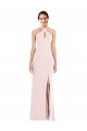 Trumpet Halter Neck Stretch Crepe Long Pink Formal Evening Gown / Prom Dress / Bridesmaid Dress Barrie