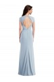 Trumpet Stretch Crepe Long Light Sky Blue Formal Evening Gown / Prom Dress / Bridesmaid Dress Barrie