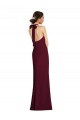 Trumpet Halter Neck Stretch Crepe Long Burgundy Gold Semi Formal Evening Dress / Prom Dress / Bridesmaid Dress Barrie