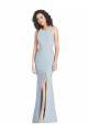 Trumpet Halter Neck Stretch Crepe Long Light Sky Blue Evening Dress / Bridesmaid Dress Barrie