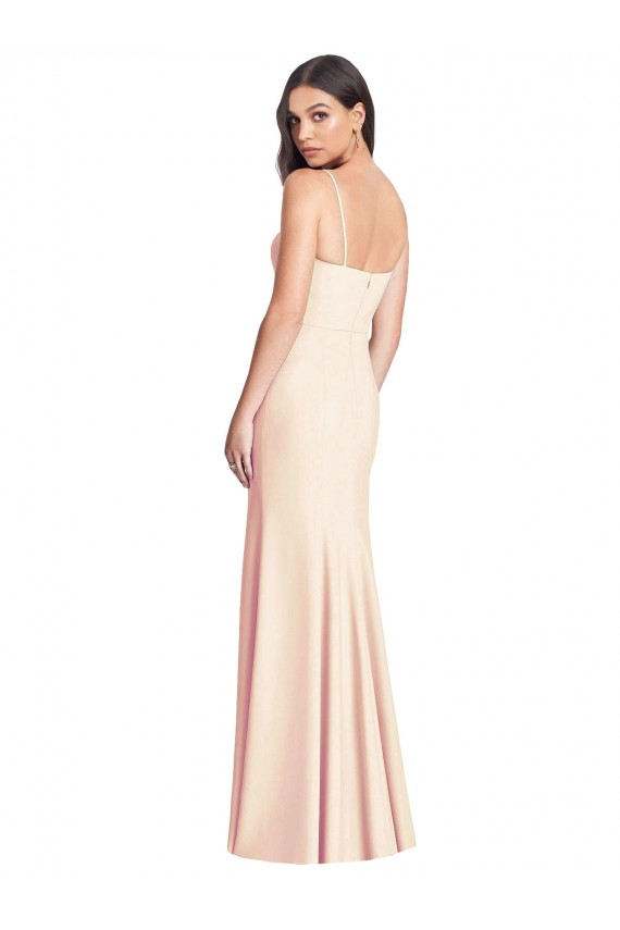 Trumpet Sweetheart Stretch Crepe Long Nude Semi Formal Evening Dress / Prom Dress / Bridesmaid Dress Barrie