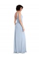 Sheath Square Neck Stretch Crepe Long Light Sky Blue Prom Dress / Bridesmaid Dress Barrie