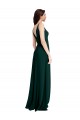 A-Line V-Neck Stretch Crepe Long Midnight Green Formal Evening Gown / Prom Dress / Bridesmaid Dress Barrie