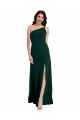 A-Line One Shoulder Stretch Crepe Long Midnight Green Formal Evening Gown / Prom Dress / Bridesmaid Dress Barrie