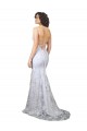 Mermaid High Neck Stretch Crepe & Sequin Tulle Long White Formal Evening Gown / Prom Dress / Bridesmaid Dress Barrie
