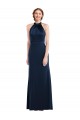 Trumpet High Neck Stretch Crepe Long Dark Navy Semi Formal Evening Dress / Prom Dress / Bridesmaid Dress Barrie