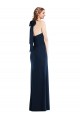 Trumpet High Neck Stretch Crepe Long Dark Navy Semi Formal Evening Dress / Prom Dress / Bridesmaid Dress Barrie