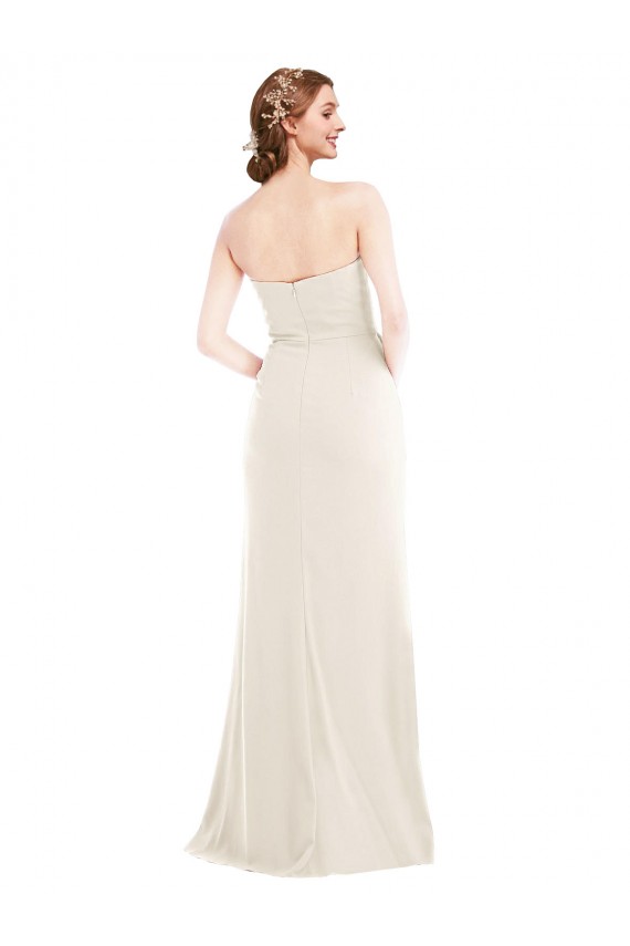 Trumpet Strapless Stretch Crepe Long Ivory Semi Formal Evening Dress / Prom Dress / Bridesmaid Dress Barrie