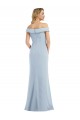 Trumpet Off the Shoulder Stretch Crepe Long Light Sky Blue Semi Formal Evening Dress / Prom Dress / Bridesmaid Dress Barrie