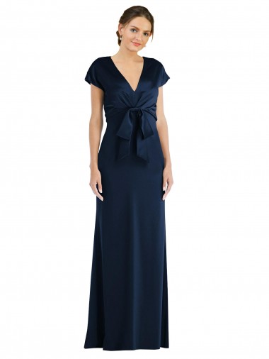 Trumpet Off the Shoulder Stretch Crepe Long Dark Navy Formal Evening Gown / Prom Dress / Bridesmaid Dress Barrie