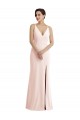Trumpet V-Neck Stretch Crepe Long Pink Formal Evening Gown / Prom Dress / Bridesmaid Dress Barrie