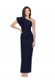 Sheath One Shoulder Stretch Crepe Long Dark Navy Formal Evening Gown / Prom Dress / Bridesmaid Dress Barrie