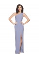 Sheath One Shoulder Stretch Crepe Long Smoke Blue Formal Evening Gown / Prom Dress / Bridesmaid Dress Barrie