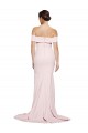 Sheath Square Neck Stretch Crepe Sweep Train Pink Formal Evening Gown / Prom Dress / Bridesmaid Dress Barrie