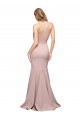 Sheath High Neck Stretch Crepe Sweep Train Dusty Pink Formal Evening Gown / Prom Dress / Bridesmaid Dress Barrie