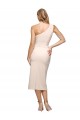 Sheath One Shoulder Stretch Crepe Midi Length Nude Formal Evening Gown / Prom Dress / Bridesmaid Dress Barrie