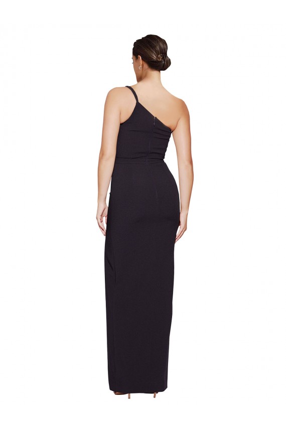 Sheath Strapless Stretch Crepe Long Black Formal Evening Gown / Prom Dress / Bridesmaid Dress Barrie