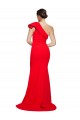 Sheath One Shoulder Stretch Crepe Sweep Train Red Semi Formal Evening Dress / Prom Dress / Bridesmaid Dress Barrie