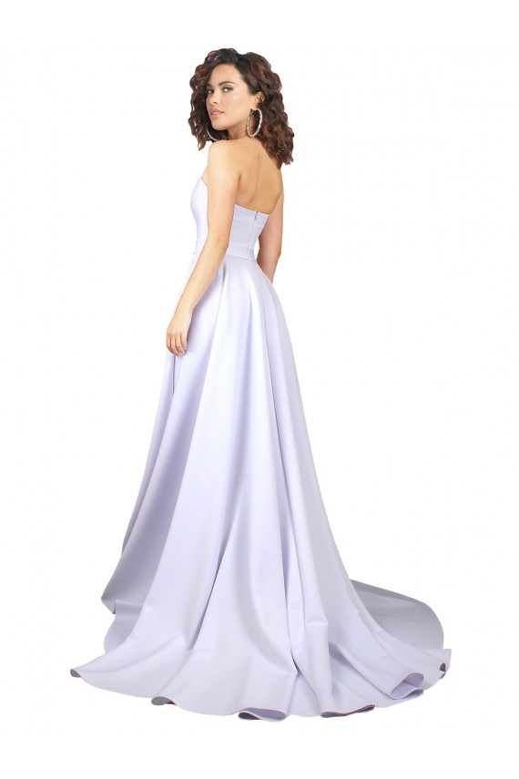 A-Line Sweetheart Stretch Crepe Long White Beach Wedding Dress Barrie