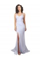 Mermaid High Neck Stretch Crepe Long White Beach Wedding Dress Barrie