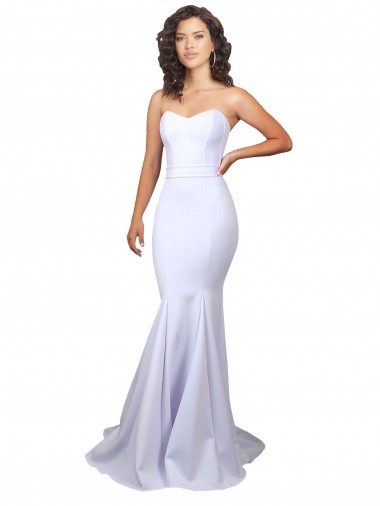 Mermaid High Neck Stretch Crepe Long White Beach Wedding Dresses Barrie