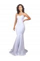 Mermaid High Neck Stretch Crepe Long White Beach Wedding Dresses Barrie
