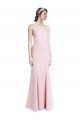 Mermaid, Sheath Square Neck Stretch Crepe Long Pink Prom Dress / Bridesmaid Dress Barrie