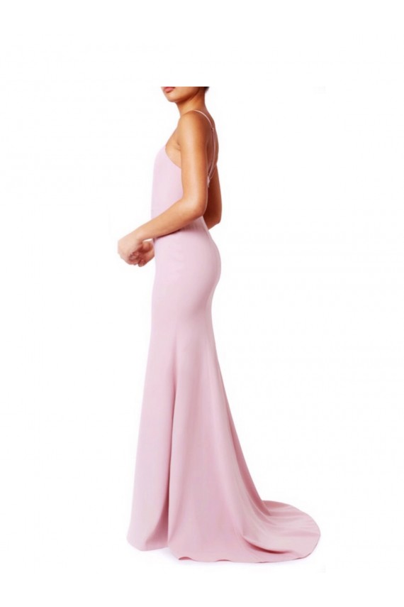 Mermaid, Sheath Square Neck Stretch Crepe Long Pink Prom Dress / Bridesmaid Dress Barrie