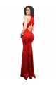 Mermaid Halter Neck Stretch Satin Long Red Formal Evening Gown / Prom Dress / Bridesmaid Dress Barrie