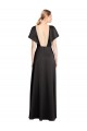 A-Line V-Neck Stretch Satin Long Black Bridesmaid Dress / Evening Dress Barrie