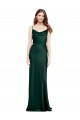 Sheath Cowl Neck Stretch Satin Long Hunter Black Tie Evening Gown / Prom Dress / Bridesmaid Dress Barrie