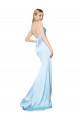 Mermaid V-Neck Stretch Satin Long Light Sky Blue Formal Evening Gown / Prom Dress / Bridesmaid Dress Barrie