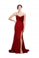 Sheath Cowl Neck Stretch Satin Sweep Train Burgundy Black Tie Evening Gown / Prom Dress / Bridesmaid Dress Barrie