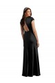 A-Line V-Neck Stretch Satin Long Black Formal Evening Gown / Prom Dress / Bridesmaid Dress Barrie