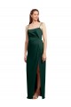 Column Square Neck Stretch Satin Long Hunter Formal Evening Gown / Prom Dress / Bridesmaid Dress Barrie