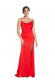 Sheath Strapless Stretch Satin Long Red Formal Evening Gown / Prom Dress / Bridesmaid Dress Barrie