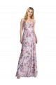 A-Line Cowl Neck Stretch Satin & Floral Long Formal Evening Gown / Bridesmaid Dress Barrie