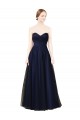A-Line Strapless Tulle Long Dark Navy Bridesmaid Dress / Evening Dress Barrie