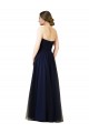 A-Line Strapless Tulle Long Dark Navy Bridesmaid Dress / Evening Dress Barrie