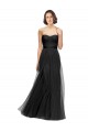 A-Line Sweetheart Tulle Long Black Bridesmaid Dress Barrie