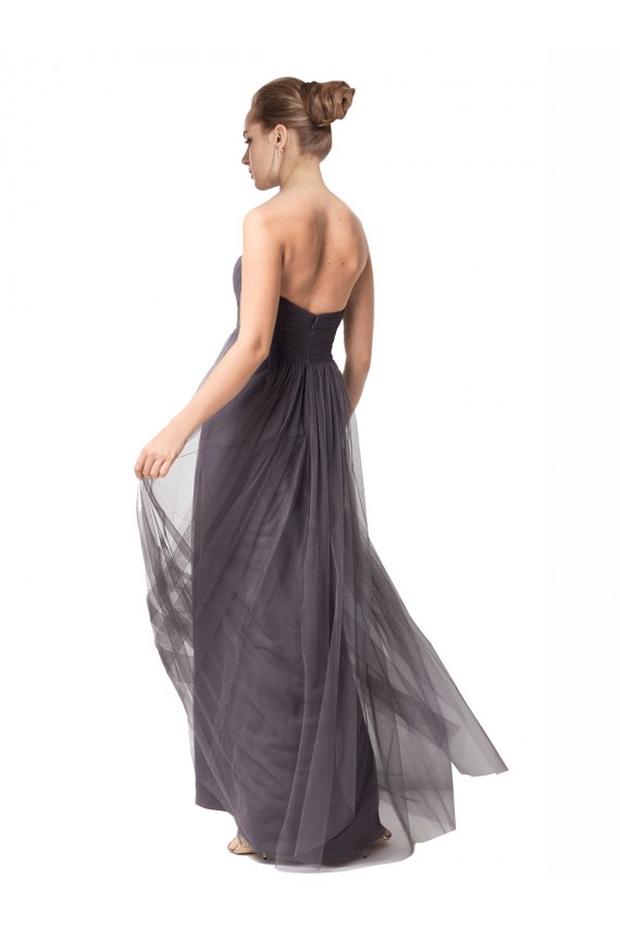 A-Line Sweetheart Tulle Long Vintage Rose Bridesmaid Dress Barrie